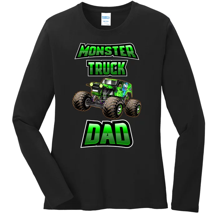 Monster Trucks Are My Jam Monster Truck Dad Ladies Long Sleeve Shirt