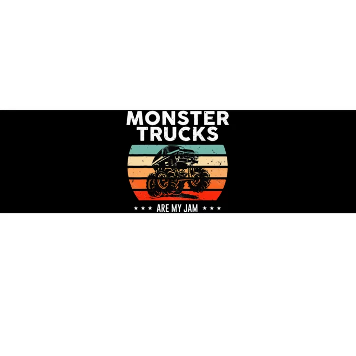 Monster Truck Are My Jam Retro Sunset Cool Engines Bumper Sticker