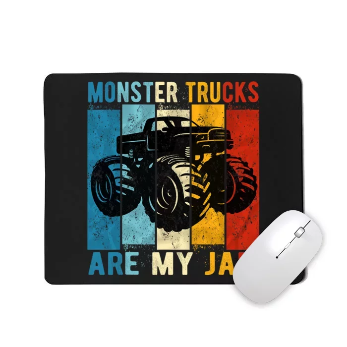 Monster Trucks Are My Jam Vintage Retro Monster Truck Mousepad