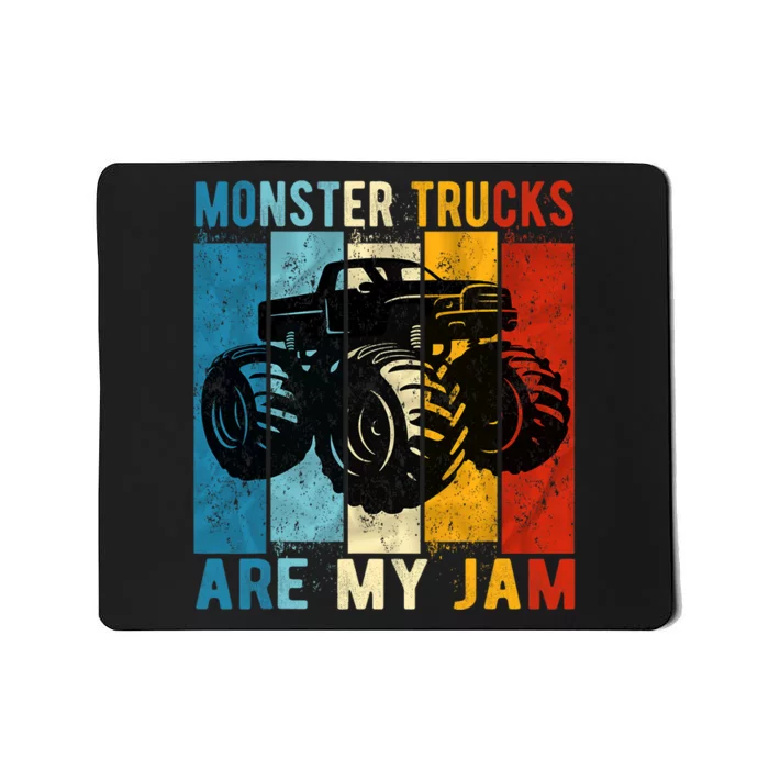 Monster Trucks Are My Jam Vintage Retro Monster Truck Mousepad