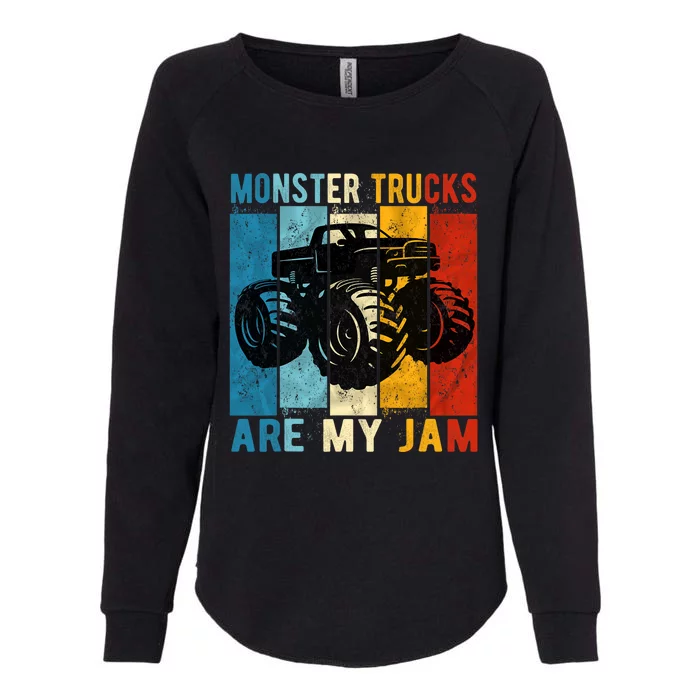 Monster Trucks Are My Jam Vintage Retro Monster Truck Womens California Wash Sweatshirt