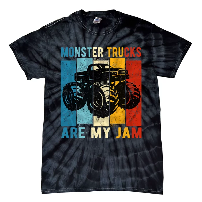 Monster Trucks Are My Jam Vintage Retro Monster Truck Tie-Dye T-Shirt