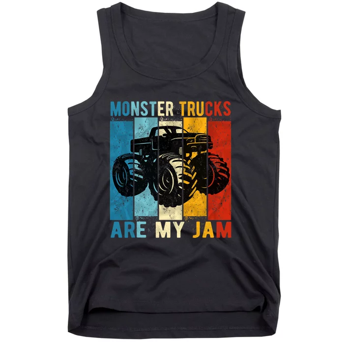 Monster Trucks Are My Jam Vintage Retro Monster Truck Tank Top