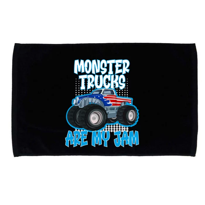 Monster Trucks Are My Jam Funny Monster Trucks Meaningful Gift Microfiber Hand Towel