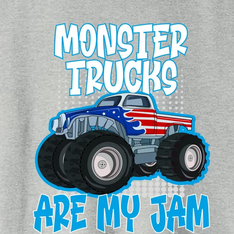 Monster Trucks Are My Jam Funny Monster Trucks Meaningful Gift Women's Crop Top Tee