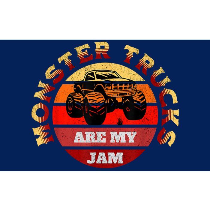 Monster Trucks Are My Jam Retro Vintage Sunset Big Car Bumper Sticker