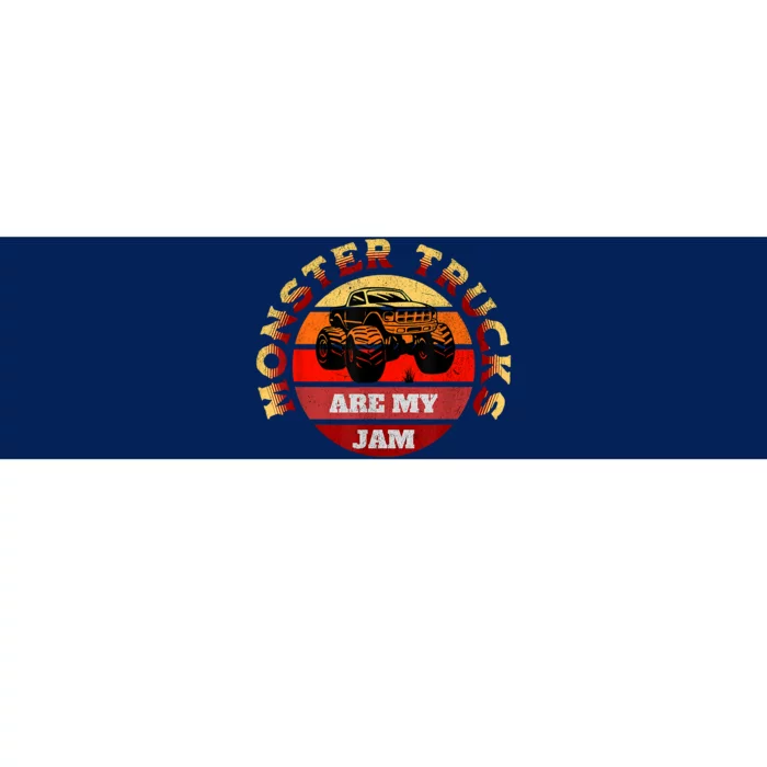 Monster Trucks Are My Jam Retro Vintage Sunset Big Car Bumper Sticker