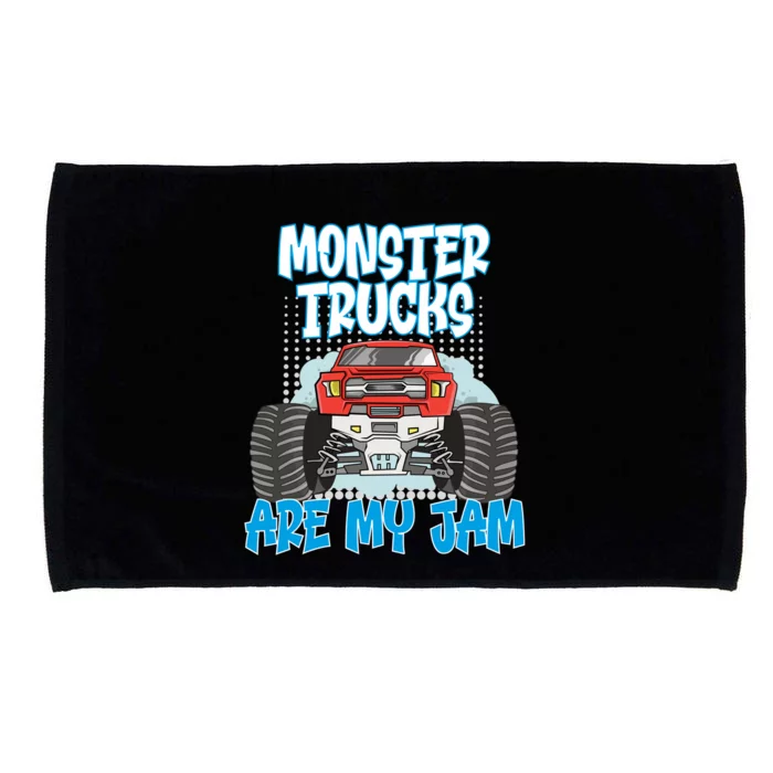 Monster Trucks Are My Jam Monster Truck Cute Gift Microfiber Hand Towel