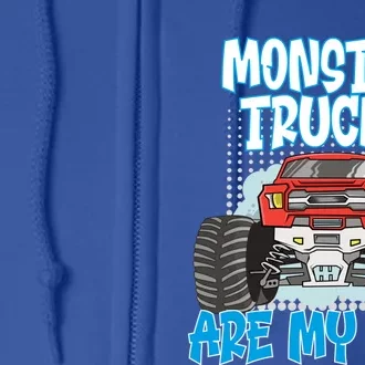 Monster Trucks Are My Jam Monster Truck Cute Gift Full Zip Hoodie