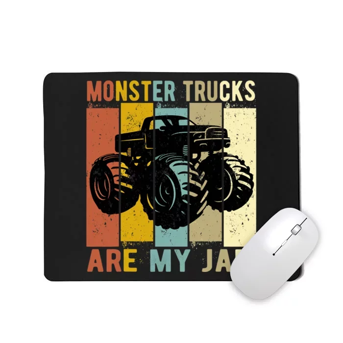 Monster Trucks Are My Jam Vintage Retro Monster Truck Mousepad