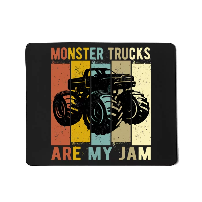 Monster Trucks Are My Jam Vintage Retro Monster Truck Mousepad