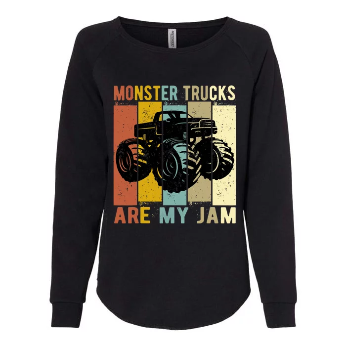 Monster Trucks Are My Jam Vintage Retro Monster Truck Womens California Wash Sweatshirt