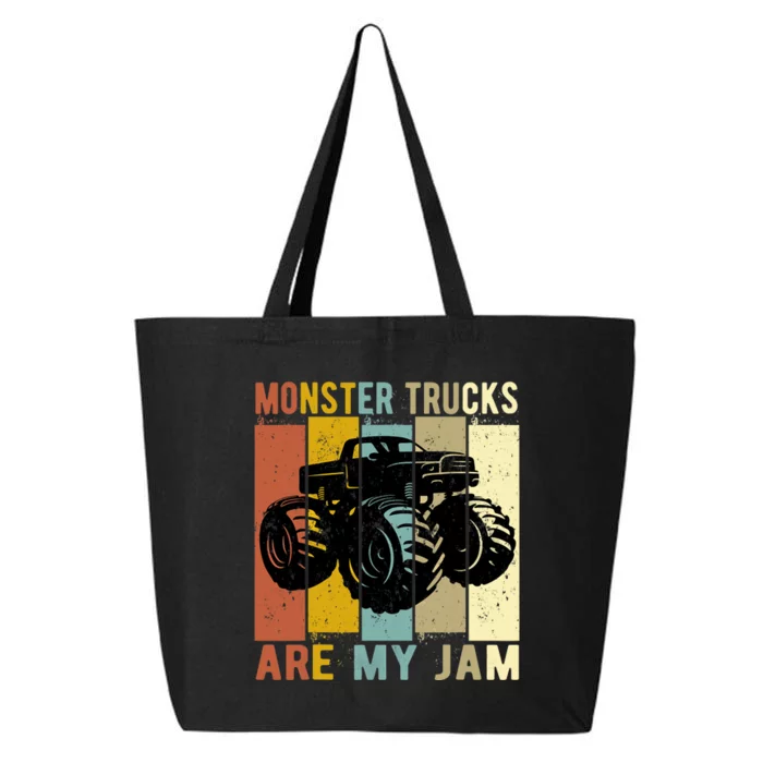 Monster Trucks Are My Jam Vintage Retro Monster Truck 25L Jumbo Tote