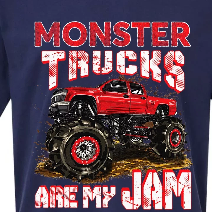 Monster Truck Are My Jam For Monster Truck Lovers Men & Kids Sueded Cloud Jersey T-Shirt