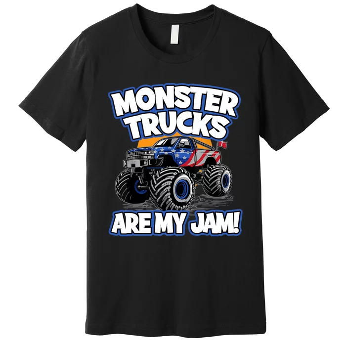 Monster Trucks Are My Jam Boy's Monster Truck Premium T-Shirt