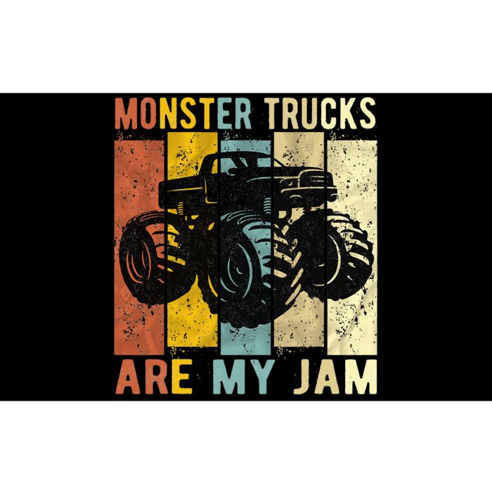 Monster Trucks Are My Jam Vintage Retro Monster Truck Bumper Sticker