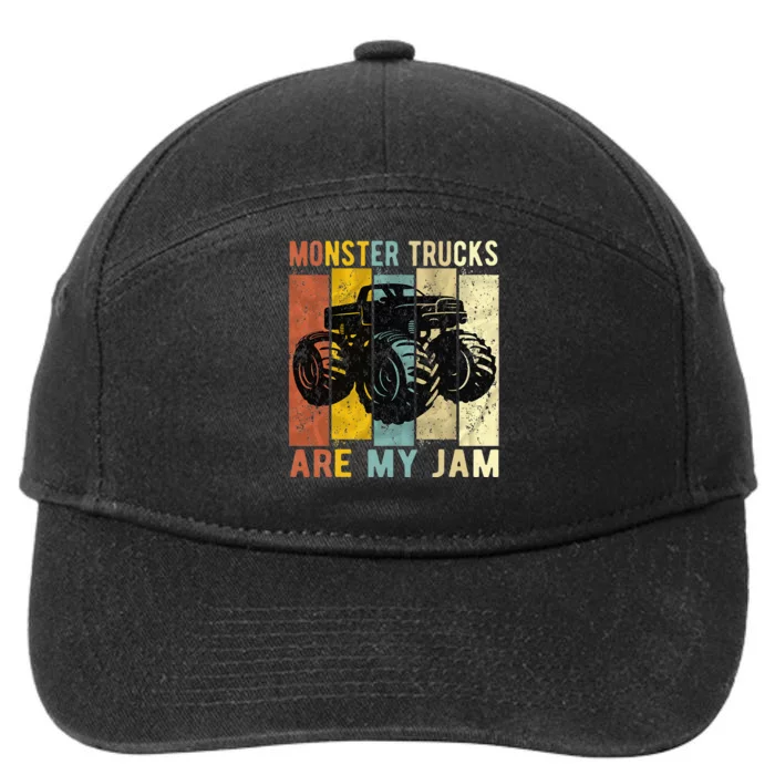 Monster Trucks Are My Jam Vintage Retro Monster Truck 7-Panel Snapback Hat