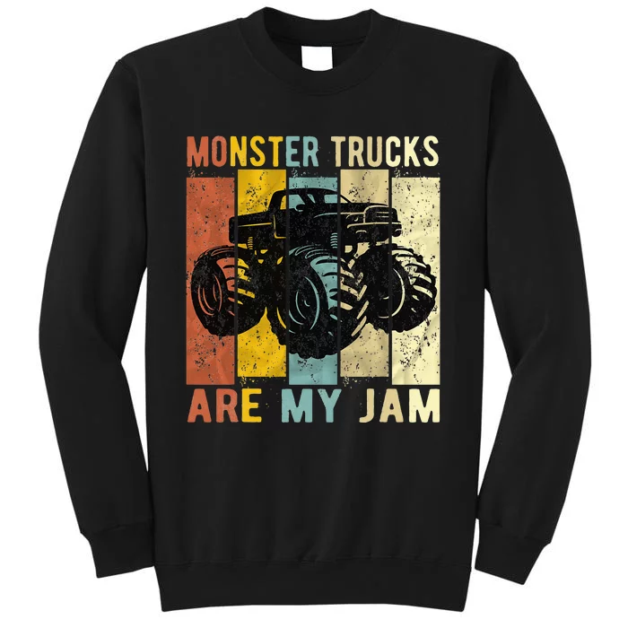 Monster Trucks Are My Jam Vintage Retro Monster Truck Tall Sweatshirt