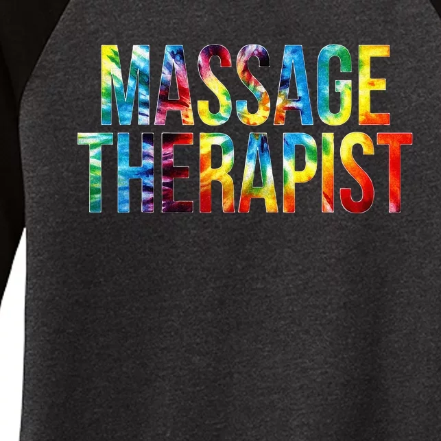 Massage Therapist Appreciation Day Tie Dye Women For Work Women's Tri-Blend 3/4-Sleeve Raglan Shirt