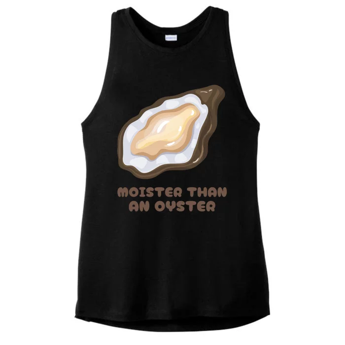 Moister Than An Oyster Shuck Seafood Ladies Tri-Blend Wicking Tank