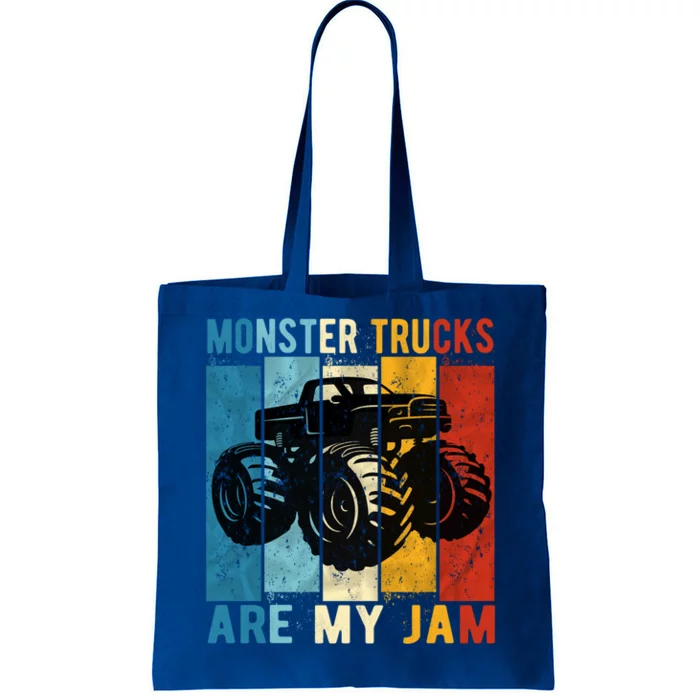 Monster Trucks Are My Jam Vintage Retro Monster Truck Gift Tote Bag