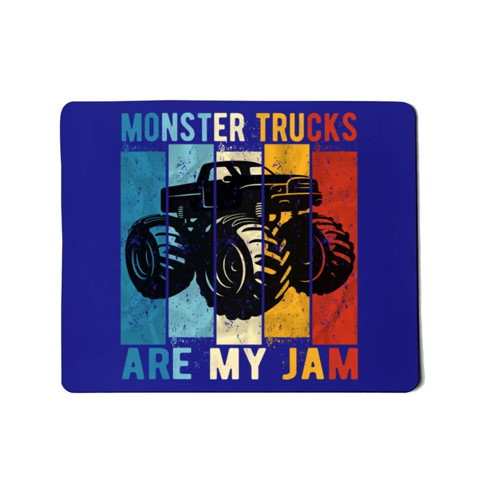 Monster Trucks Are My Jam Vintage Retro Monster Truck Gift Mousepad