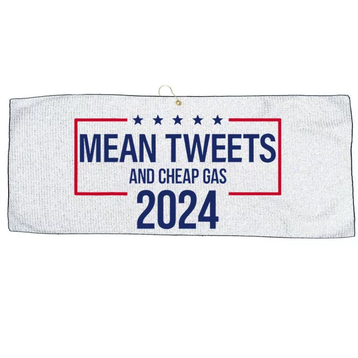 Mean Tweets And Cheap Gas 2024 President Donald Trump Large Microfiber Waffle Golf Towel