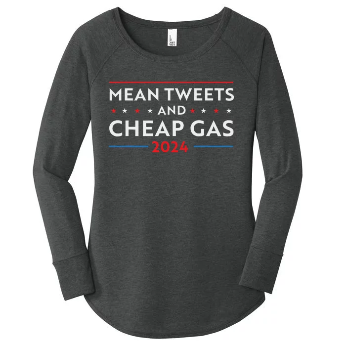 Mean Tweets And Cheap Gas Pro Trump Women Women's Perfect Tri Tunic Long Sleeve Shirt