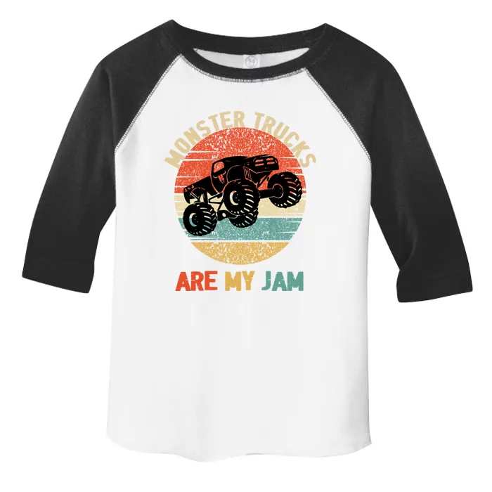 Monster Trucks Are My Jam Vintage Retro Monster Truck Gift Toddler Fine Jersey T-Shirt