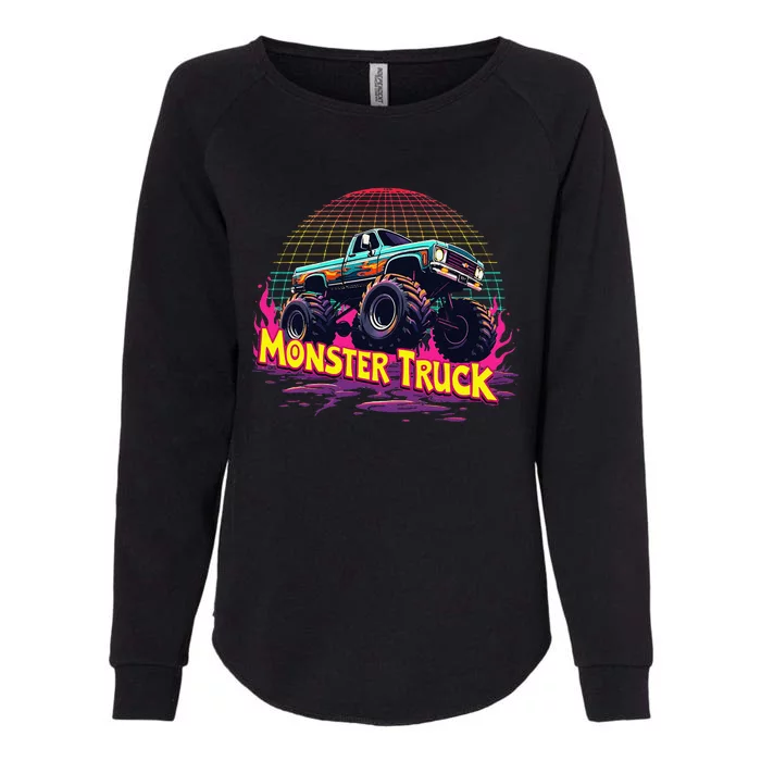 Monster Trucks Are My Jam Vintage Monster Truck Womens California Wash Sweatshirt