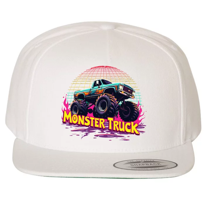 Monster Trucks Are My Jam Vintage Monster Truck Wool Snapback Cap