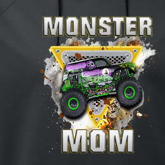 Monster Truck Are My Jam Monster Truck Mom Performance Fleece Hoodie