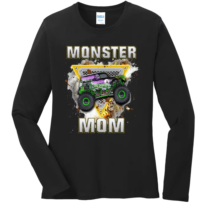 Monster Truck Are My Jam Monster Truck Mom Ladies Long Sleeve Shirt