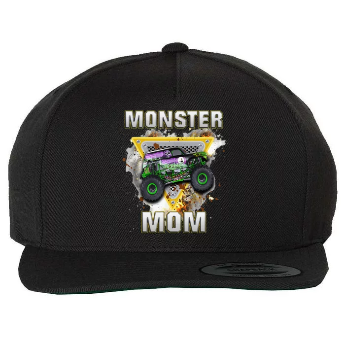 Monster Truck Are My Jam Monster Truck Mom Wool Snapback Cap