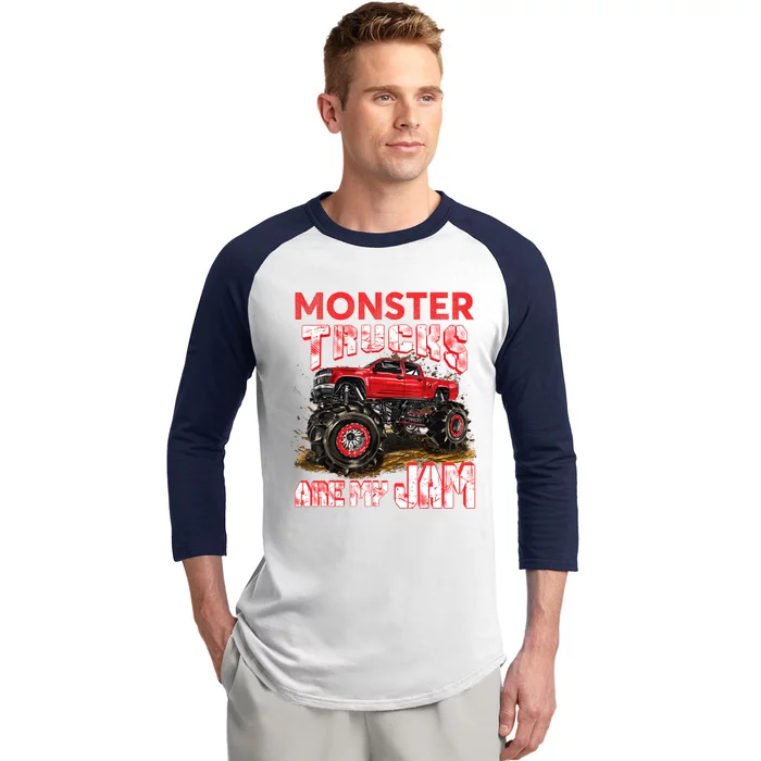 Monster Truck Are My Jam For Monster Truck Lovers Baseball Sleeve Shirt