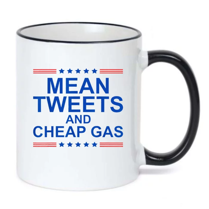 Mean Tweets And Cheap Gas Funny Trump 2024 Sarcasm Slogan Black Color Changing Mug