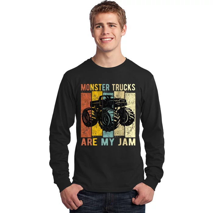 Monster Trucks Are My Jam Vintage Retro Monster Truck Long Sleeve Shirt