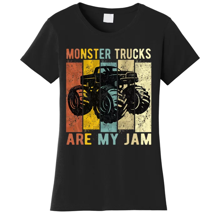 Monster Trucks Are My Jam Vintage Retro Monster Truck Women's T-Shirt