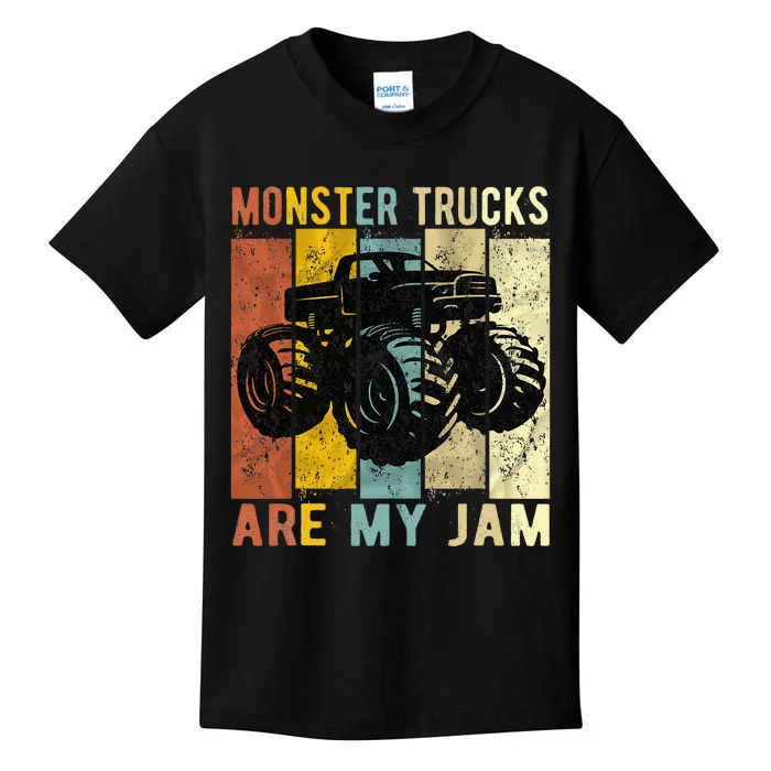 Monster Trucks Are My Jam Vintage Retro Monster Truck Kids T-Shirt