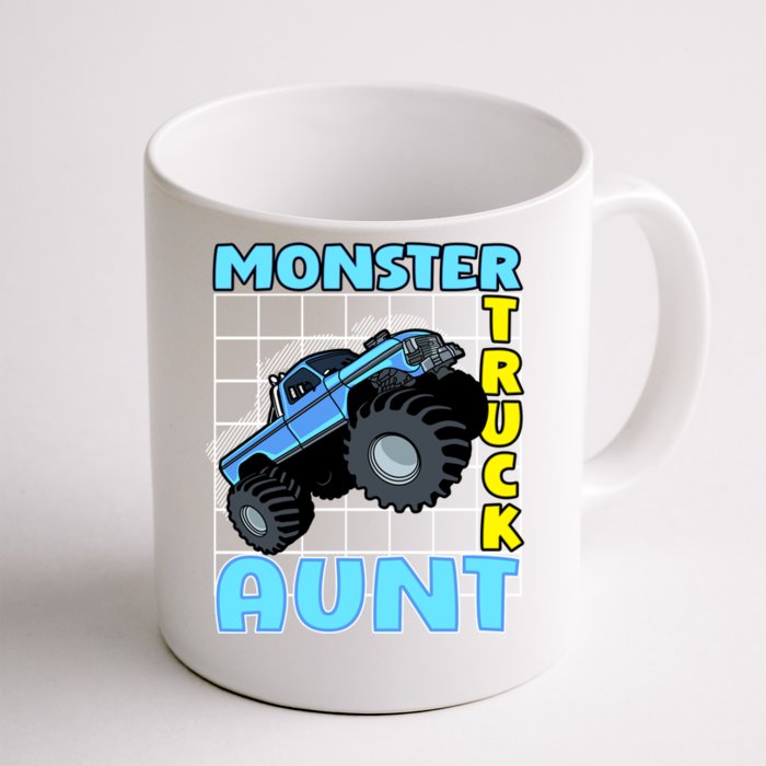 Monster Truck Aunt Monster Truck Family Fans Meaningful Gift Front & Back Coffee Mug