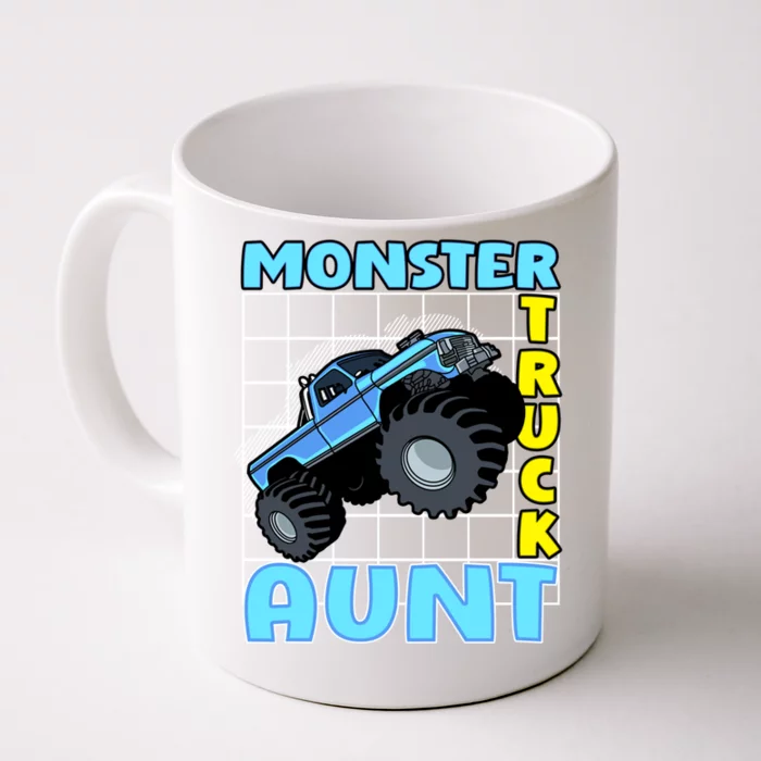 Monster Truck Aunt Monster Truck Family Fans Meaningful Gift Front & Back Coffee Mug