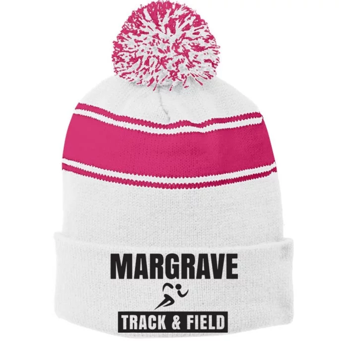 Margrave Track And Field Stripe Pom Pom Beanie