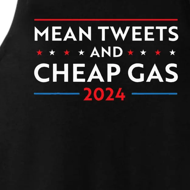 Mean Tweets And Cheap Gas Funny 2024 Pro Trump Ladies Tri-Blend Wicking Tank