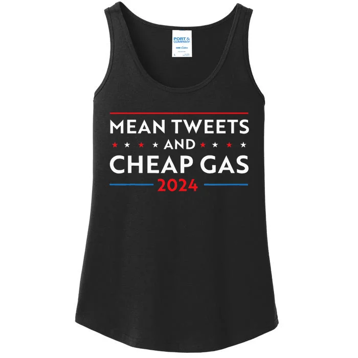 Mean Tweets And Cheap Gas Funny 2024 Pro Trump Ladies Essential Tank