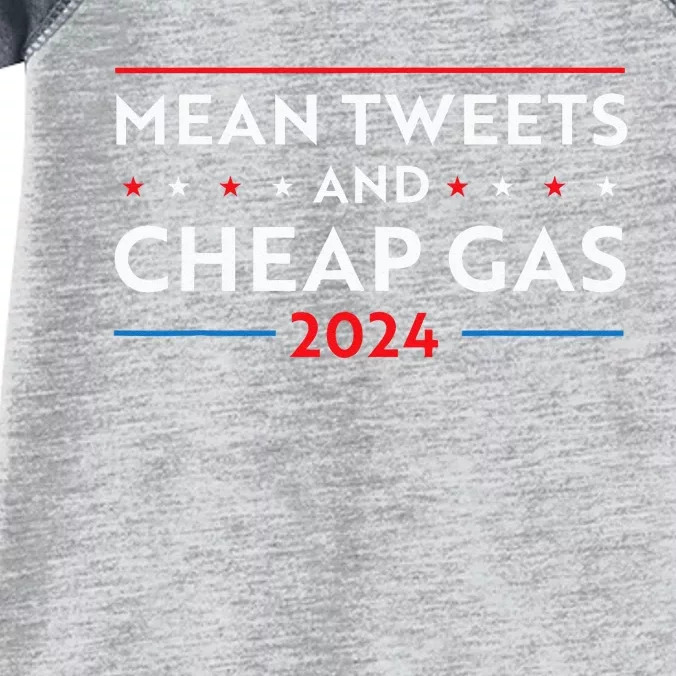 Mean Tweets And Cheap Gas Funny 2024 Pro Trump Infant Baby Jersey Bodysuit