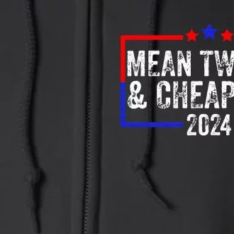 Mean Tweets And Cheap Gas Funny 2024 Pro Trump Full Zip Hoodie