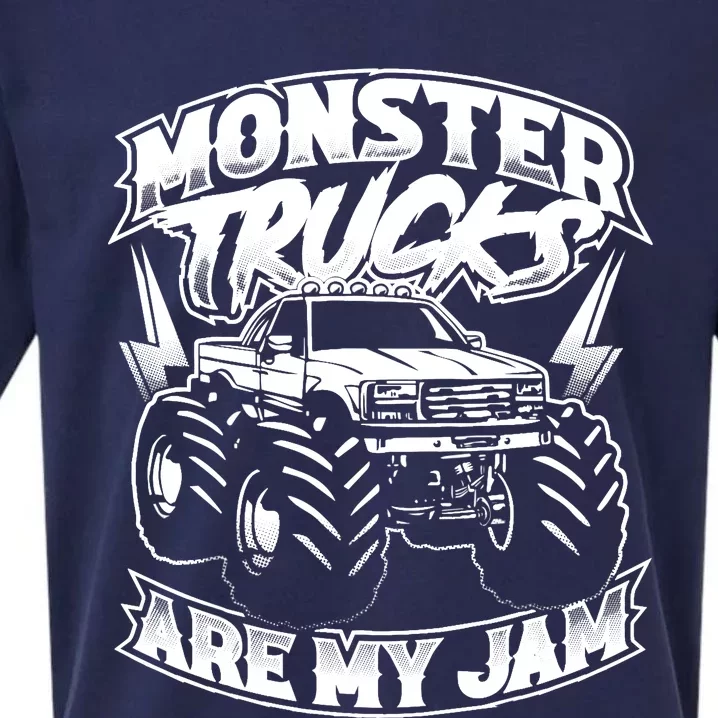 Monster Truck Are My Jam For Monster Truck Lovers Sueded Cloud Jersey T-Shirt