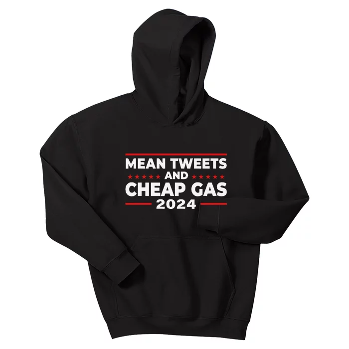 Mean Tweets And Cheap Gas Funny Donald Trump 2024 Election Kids Hoodie