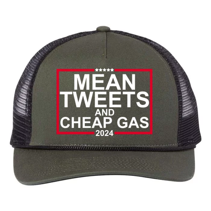 Mean Tweets And Cheap Gas 2024 Retro Rope Trucker Hat Cap