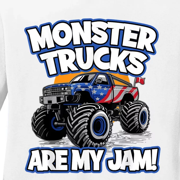 Monster Trucks Are My Jam Ladies Long Sleeve Shirt